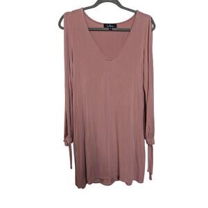 LULU'S Glory of Love Women's Size Small Mini Length Dress Long Sleeve Mauve Pink